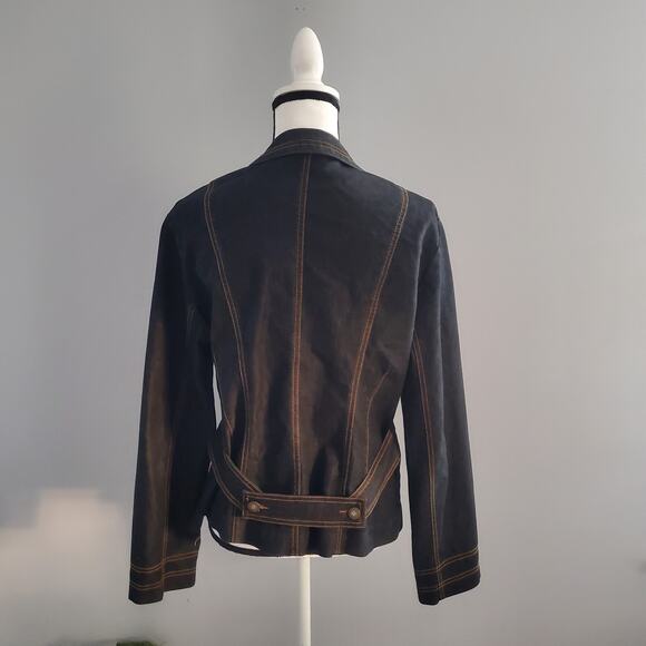 Bisou Bisou Denim Jean Jacket Dark Blue L - Picture 2 of 7